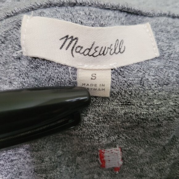Madewell T-Shirt Womens Size Small Gray Colorful Squares Short Sleeve Tee top - Picture 4 of 5